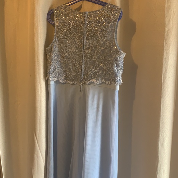 Blue Sequin Formal Maxi Kids Dress - Picture 2 of 2